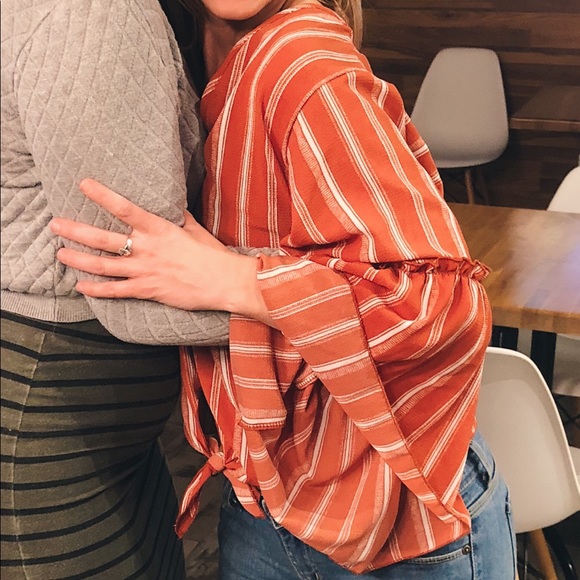 Rust Colored Tie-up Blouse - Picture 6 of 6